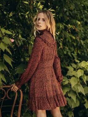 Dôen Minuit Mini Dress | Cherry Willow Print | Navy Red | XS